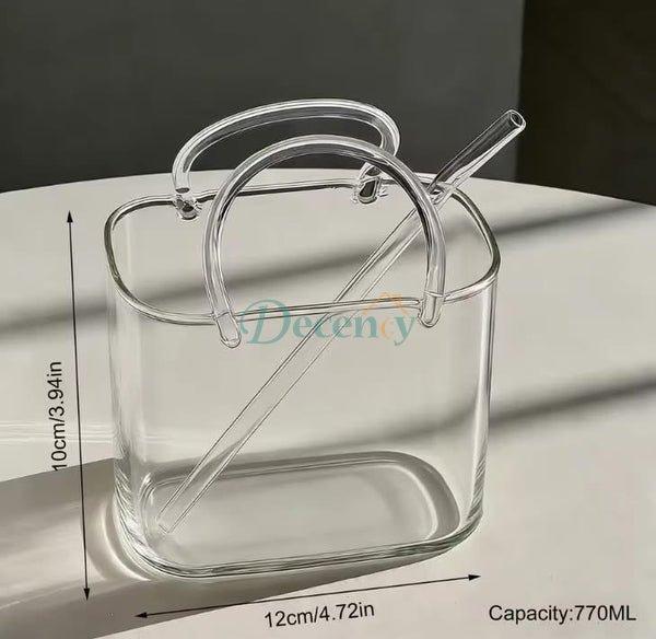 770ml Clear Glass Handbag Drinkware – Aesthetic Purse