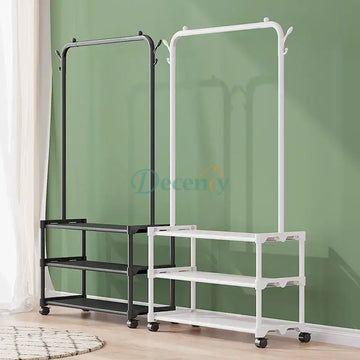 Household Hanger For Clothes, Floor Standing With Shoe Rack, Bedroom Organizer