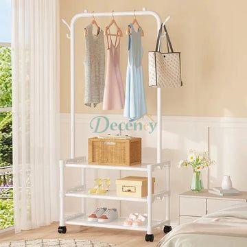 Household Hanger For Clothes, Floor Standing With Shoe Rack, Bedroom Organizer