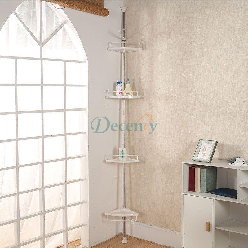 4 Layer Corner Shelf Bathroom Kitchen Suction Wall Rack Shower Storage Rack