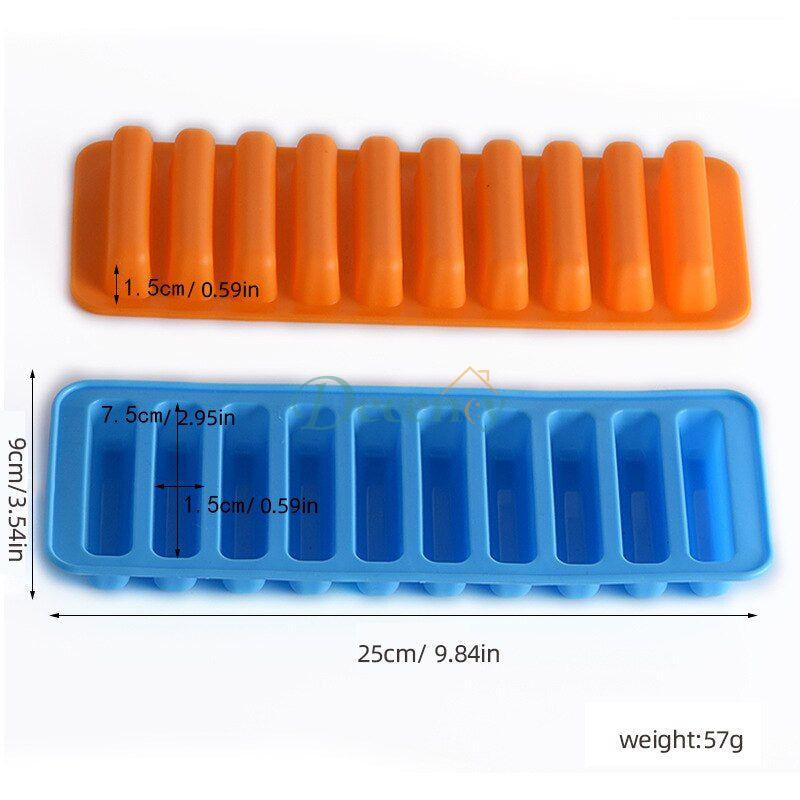 10 Grids Silicone Ice Cue Tray Mold Long Strip Ice Cube - Decency
