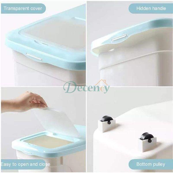 15 kg Rice Container With Wheels - Decency