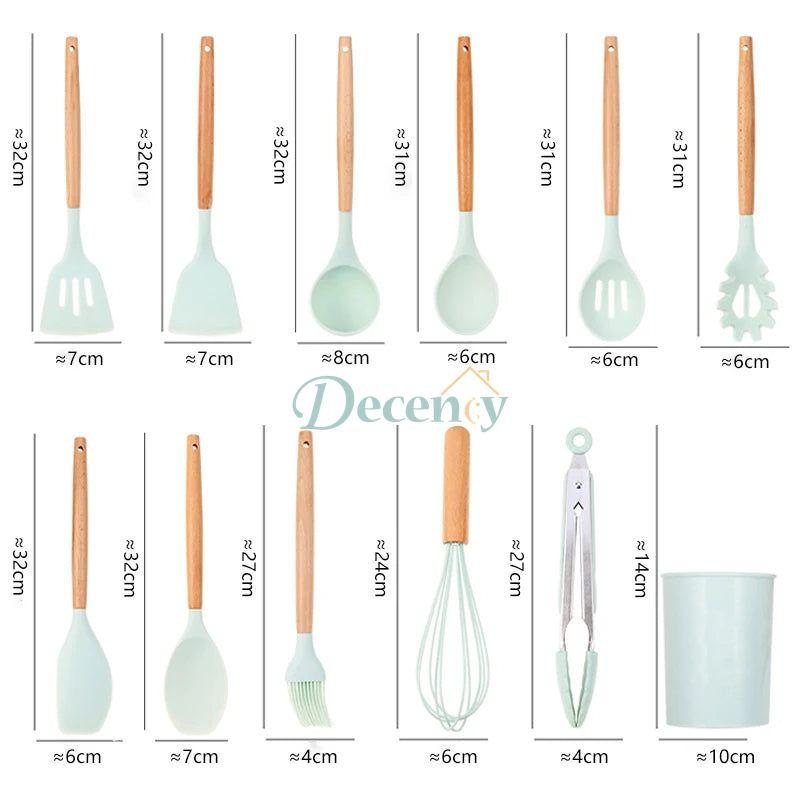 12 Pcs Silicone Kitchenware Cooking Utensils Set - Decency