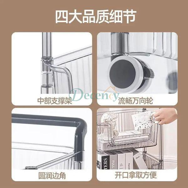 3-Tier Movable Storage Cart with Wheels - Corner Organizer Rack