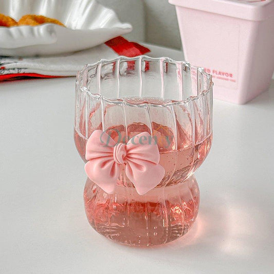 Bow Glass Cute Water Cup