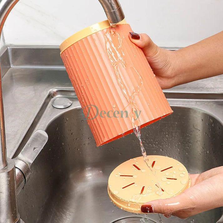 3 Grid Utensils Holder with Transparent Lid