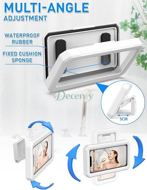 Shower Phone Holder Waterproof, 480°Rotating Waterproof Phone Holder