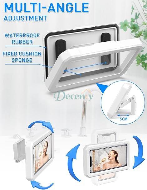 Shower Phone Holder Waterproof, 480°Rotating Waterproof Phone Holder