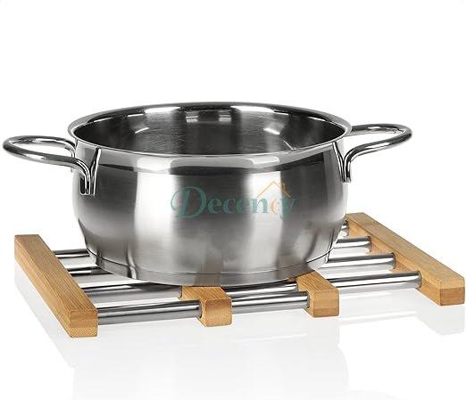 Bamboo and Stainless Steel - Extendable Trivet
