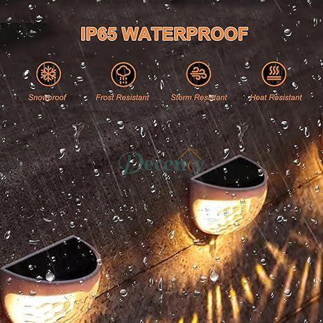 Solar Fence Lights Outdoor, Wireless LED Garden Lights Solar