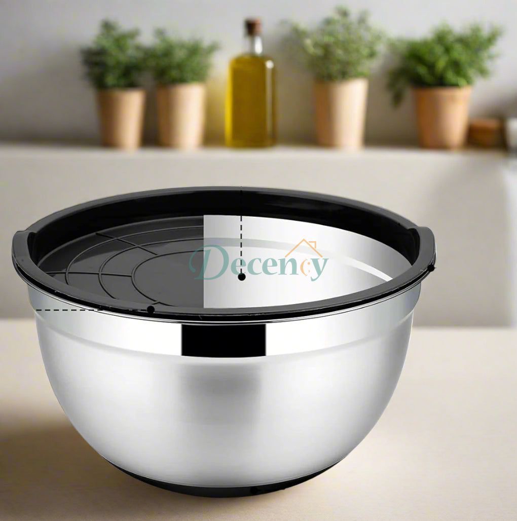 Stainless Steel Salad Bowls Set of 5 with Airtight Lid
