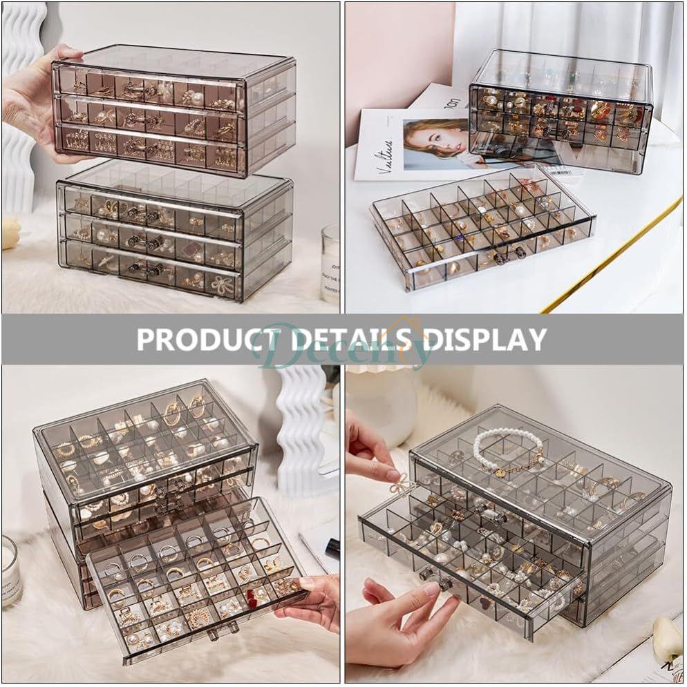 3-Tier 72-Compartment Acrylic Jewelry Organizer