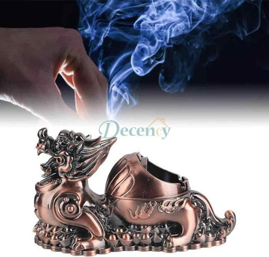 Feng Shui Harmony Ashtray with Lid – Elegant Brass Décor for Positive Energy & Smokeless Style