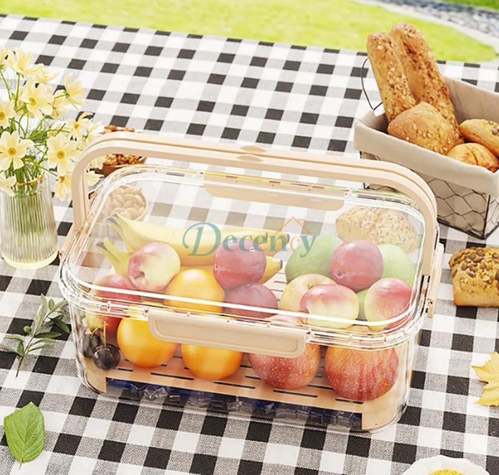 Refrigerator Storage Box With Draining Plate