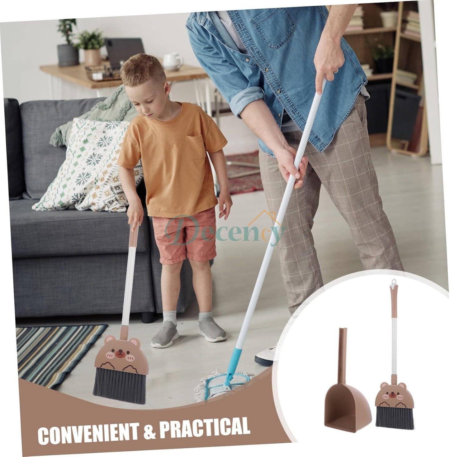 Kids Broom Dustpan Set Toddler Cleaning Tool Dustpan