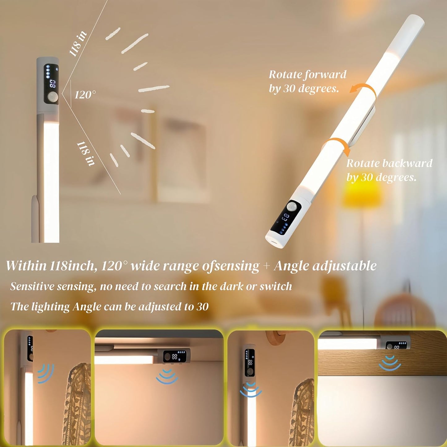 Smart Motion Sensor Light with USB Type-C Charging