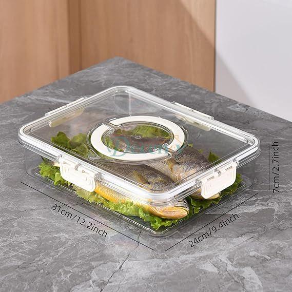 Refrigerator Storage Box with Lid and Handle