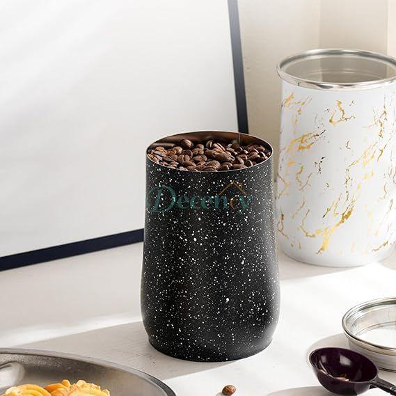Stainless Steel Coffee Container Sealed Canister with Spoon 1-Pcs