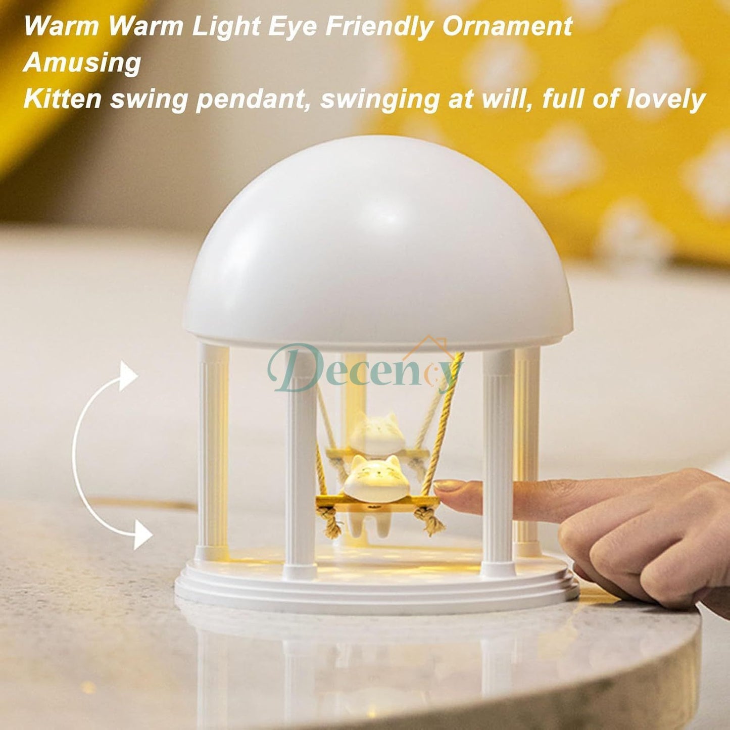 Cat Swing Night Light Lamp