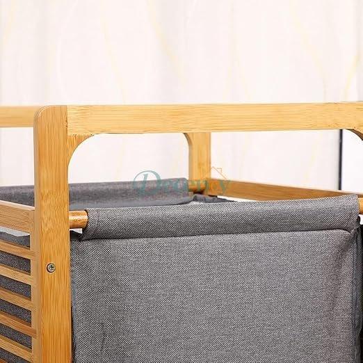 Bamboo Laundry Portable Storage Basket
