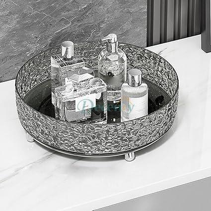 360° Rotating Cosmetics Display Tray,Large Capacity Makeup Perfume Organizer