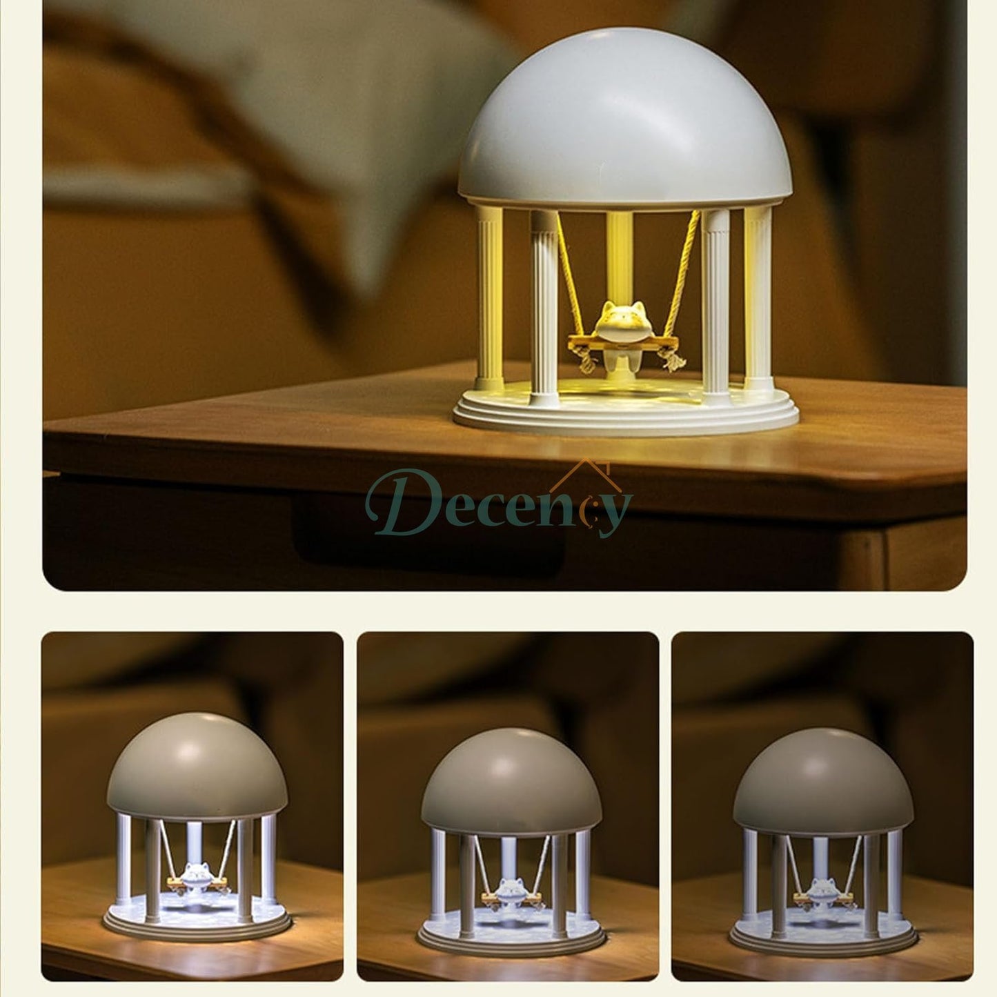 Cat Swing Night Light Lamp