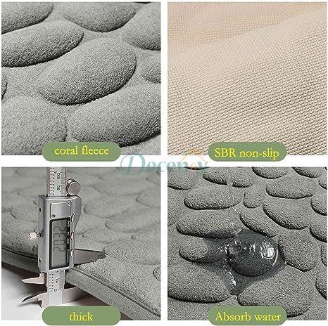 Cobblestone Bathroom Rugs Super Water Absorbent Bath Mat