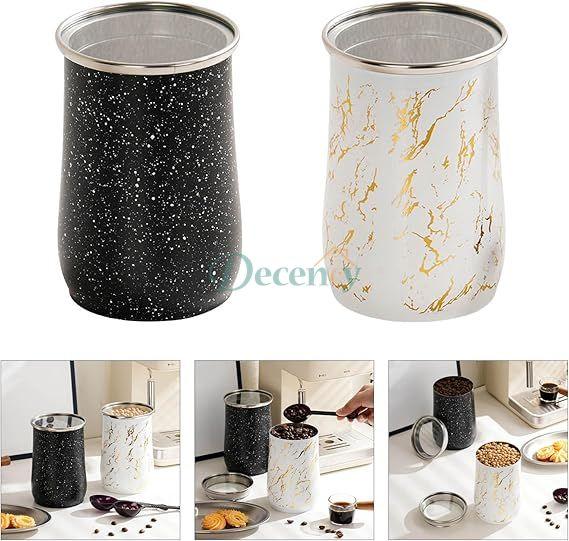 Stainless Steel Coffee Container Sealed Canister with Spoon 1-Pcs