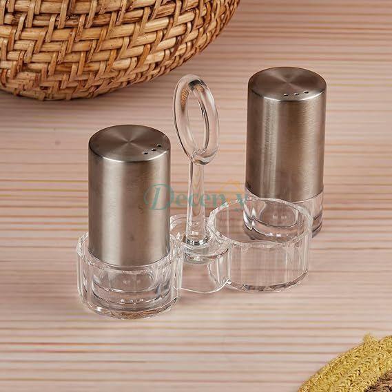 Acrylic Salt and Pepper Shakers Set with Tray