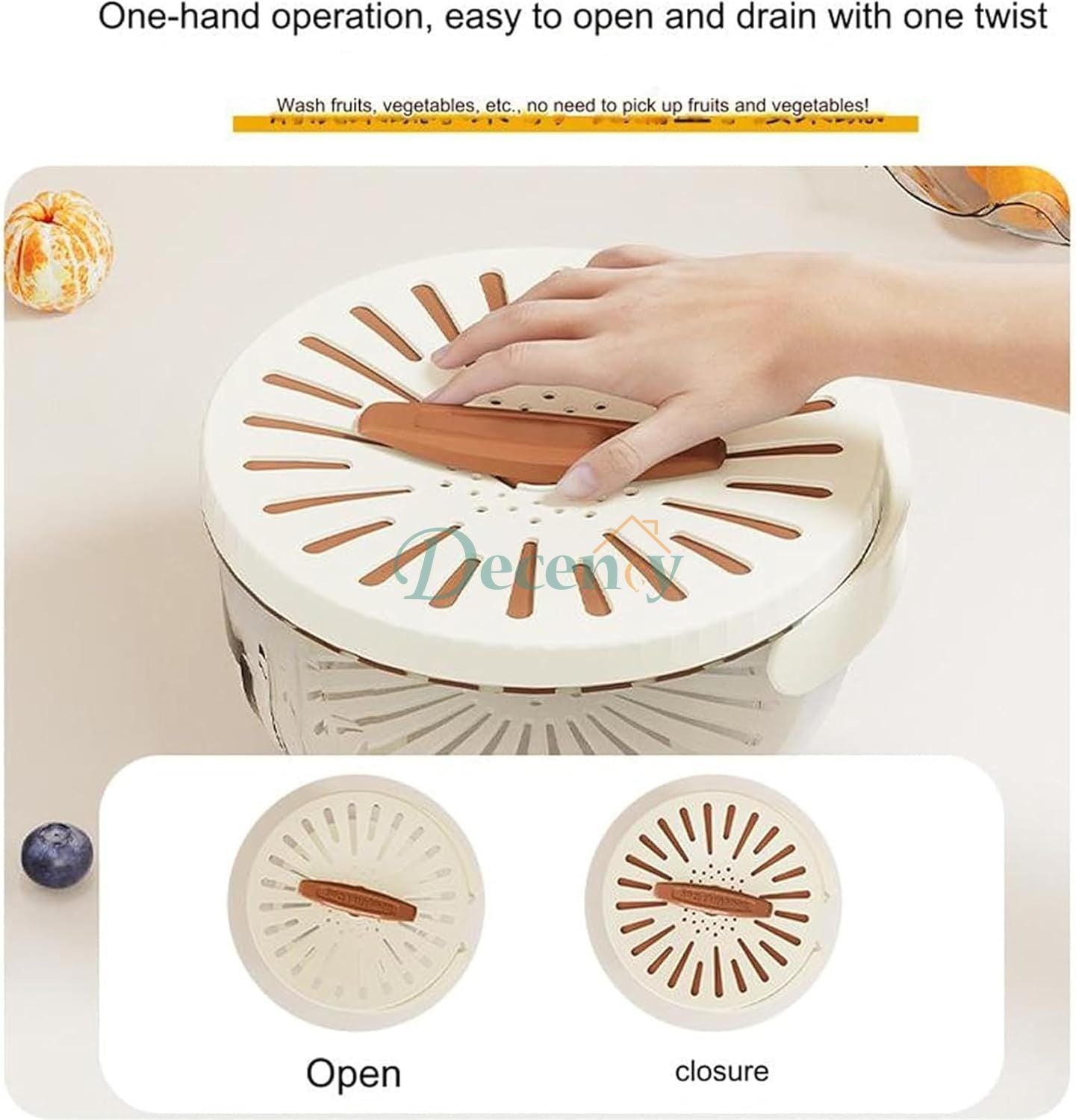 2 in 1 Multi-function Draining Basket with Lid