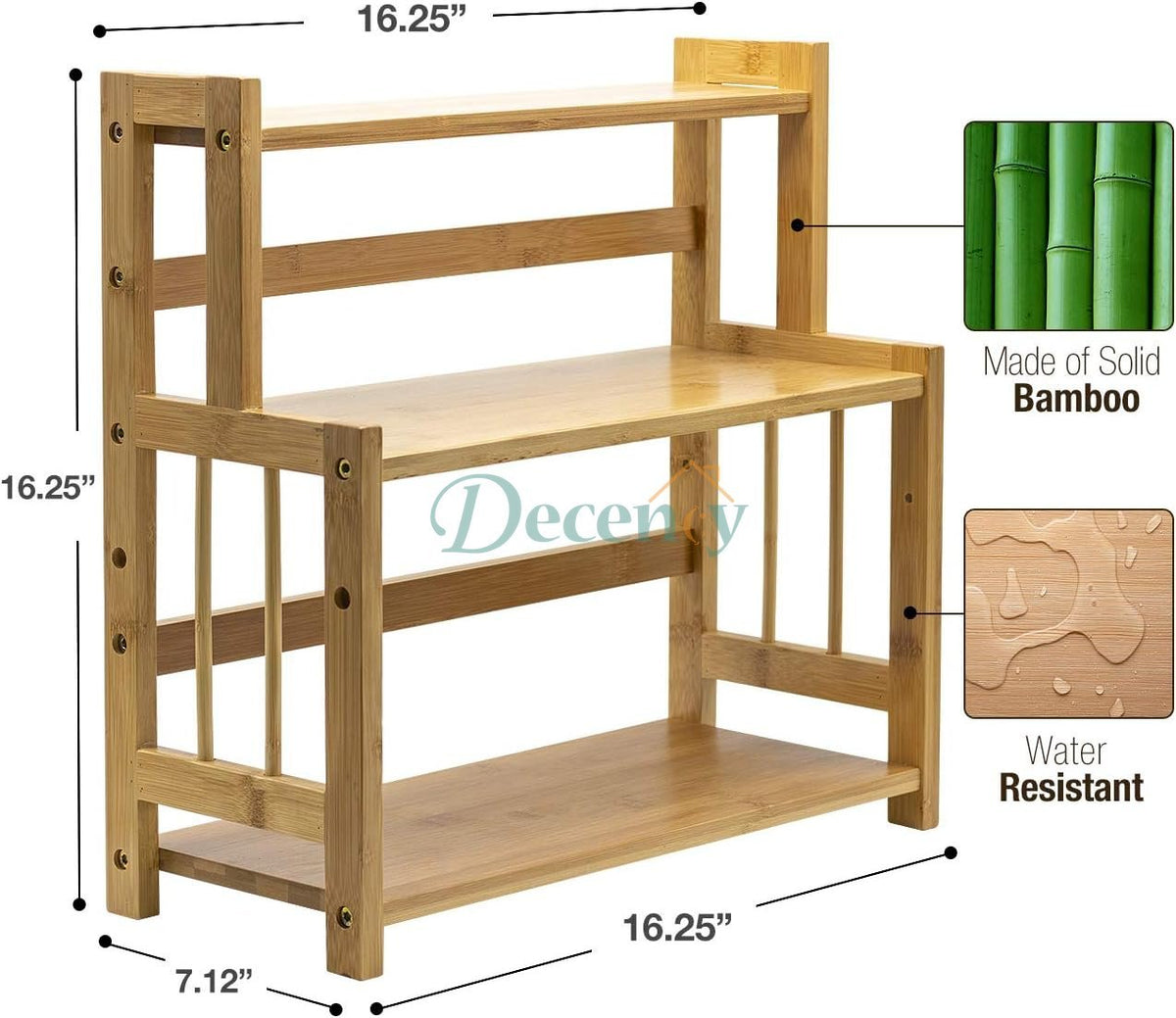 3-Tier Bamboo Spice Rack Organizer for Countertop
