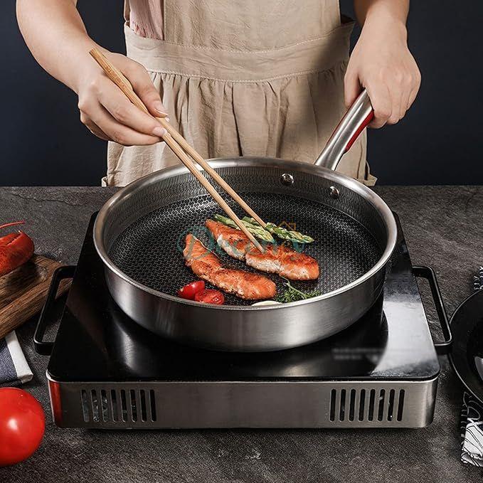 Stainless Steel Frying pan Skillet Frying pan with lid