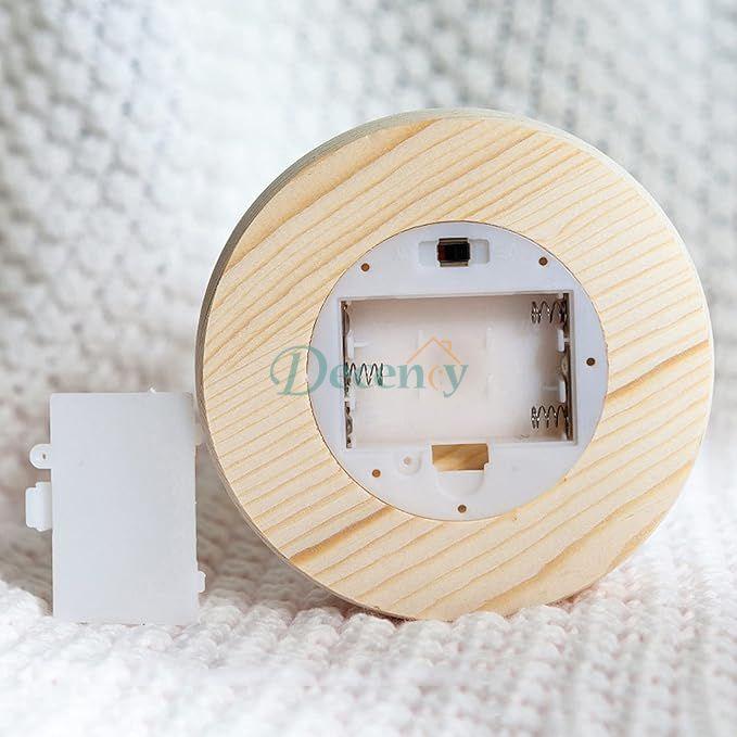 Glass Dome with LED Light Wood Lamp