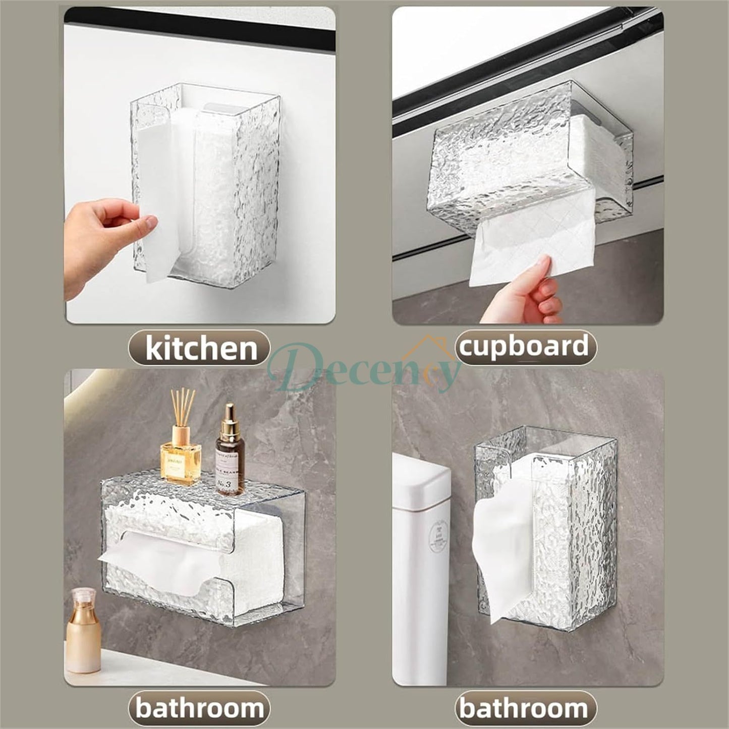 Wall-Mounted Acrylic Tissue Box