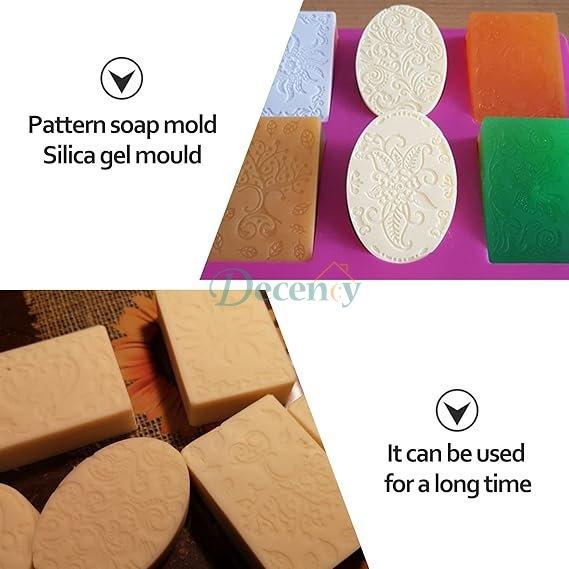 Silicone Soap Mold for Soap Making 3D 6 Forms Oval Soap Mould