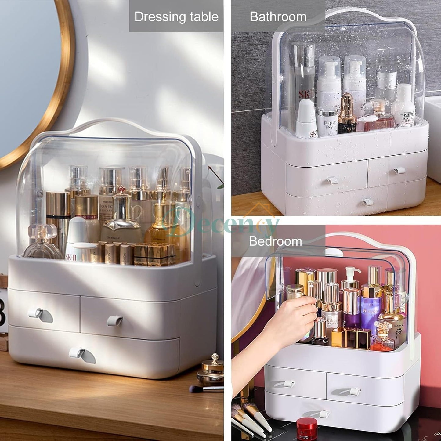 Portable Cosmetic Box 3 Layers Drawer Makeup Tools Organizer - Decency