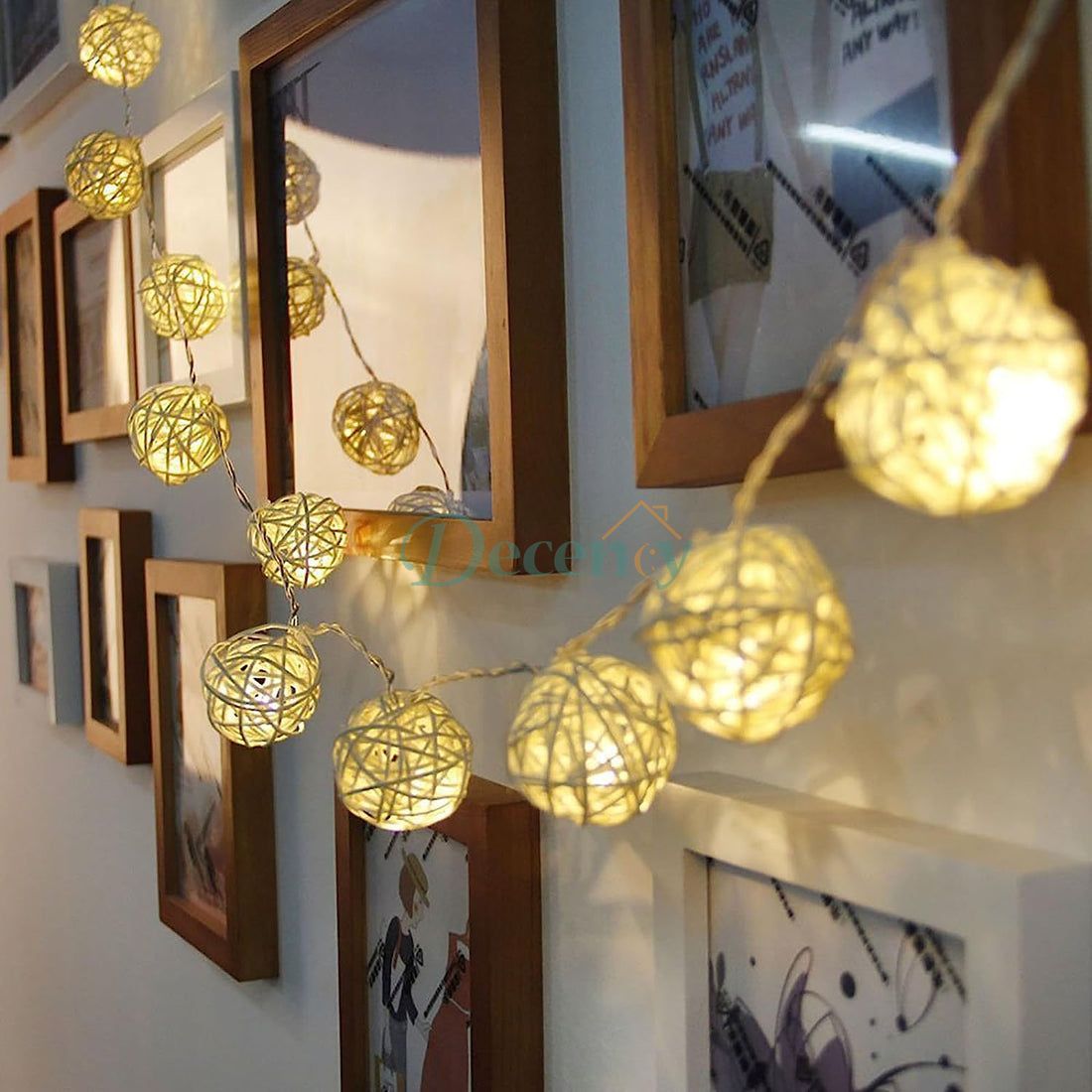 Ascension Thai Warm White Color Rattan Ball String Lights Series - Decency