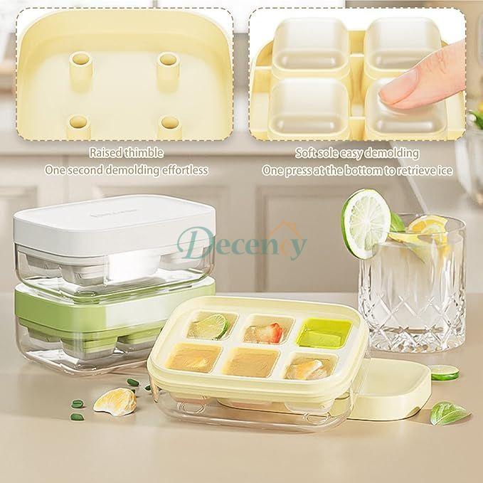 6 Grid Ice Tray With Pop Cover