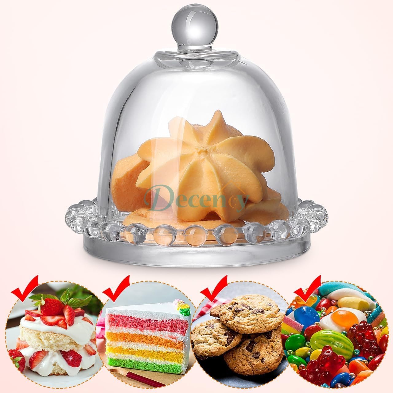 1 Pcs Luxury Decorative Crystal Dessert Display Plate – Stylish Serving Tray