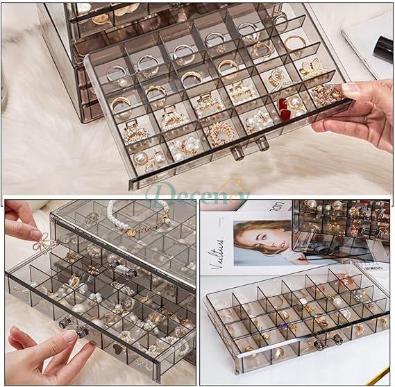 3-Tier 72-Compartment Acrylic Jewelry Organizer