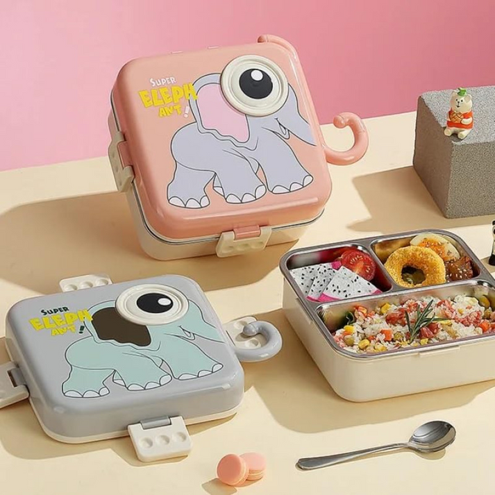Super Elephant Cartoon Lunch Box With Compartments