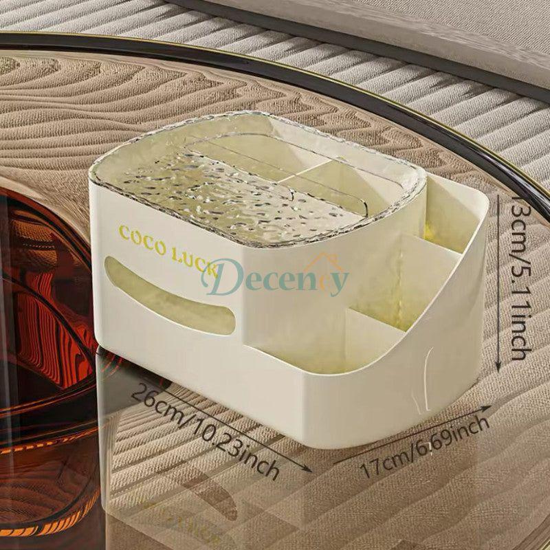 Multifunctional Cosmetic Display Cases with Tissue Box