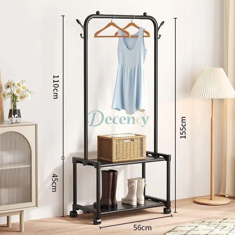 Household Hanger For Clothes, Floor Standing With Shoe Rack, Bedroom Organizer