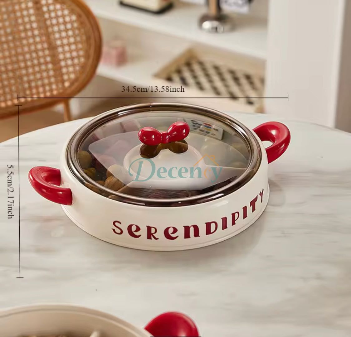 4 Grids Dried Fruit Tray With Lid