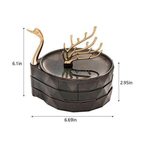 Creative 3 Layers Swan Jewelry Box