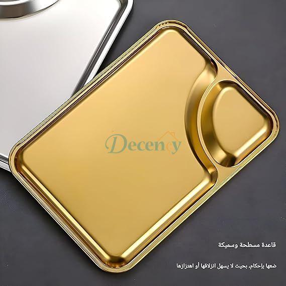 LuxeGold & Silver Rectangular Snack & Dip Tray