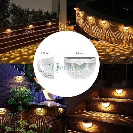Solar Fence Lights Outdoor, Wireless LED Garden Lights Solar