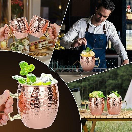 Handcrafted Hammered Copper Mugs (20oz)