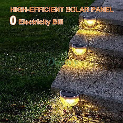 Solar Fence Lights Outdoor, Wireless LED Garden Lights Solar