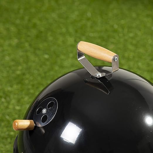 Portable Football Style BBQ Grill with Heat Control | Countertop Charcoal Barbecue Grill